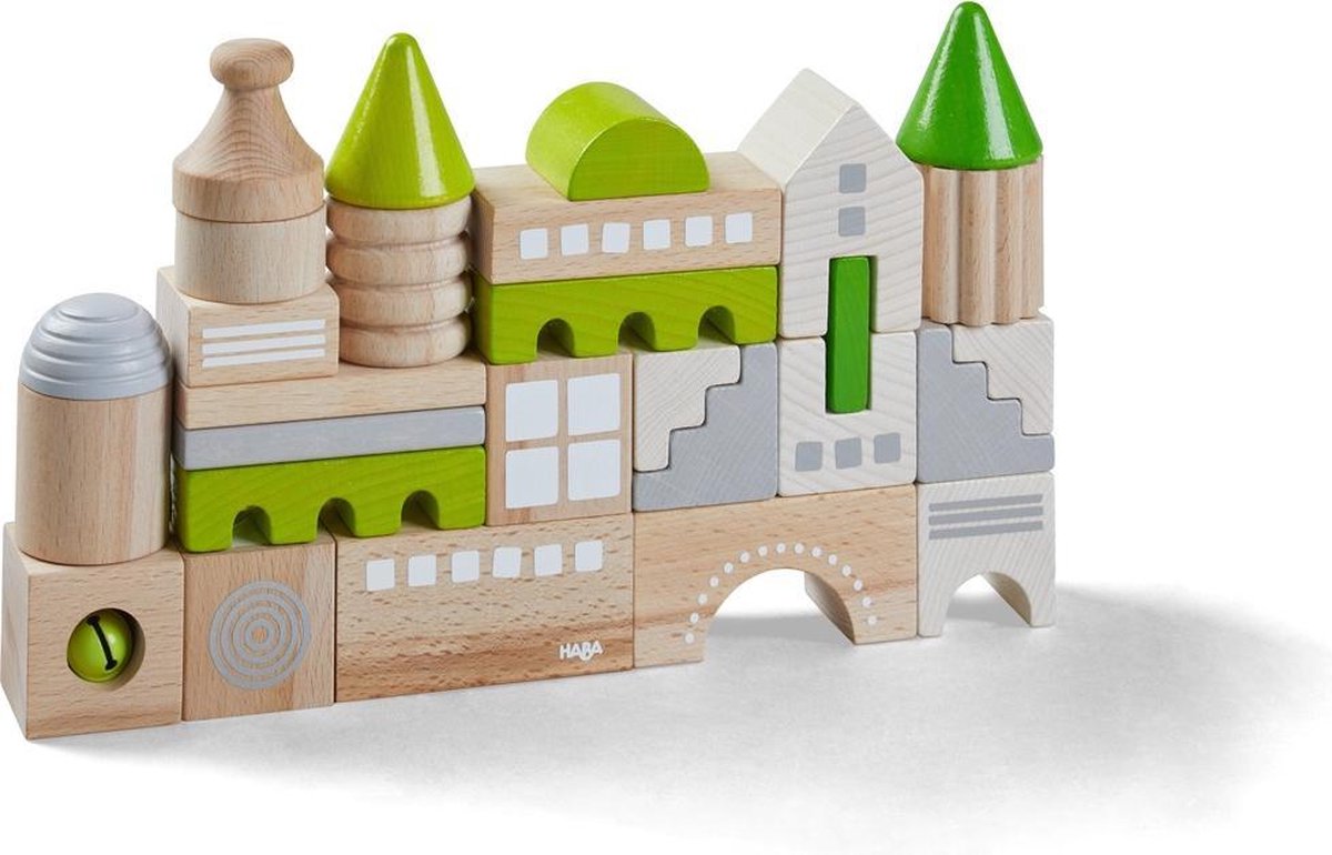 HABA bouwstenen junior hout groen 28 blokken