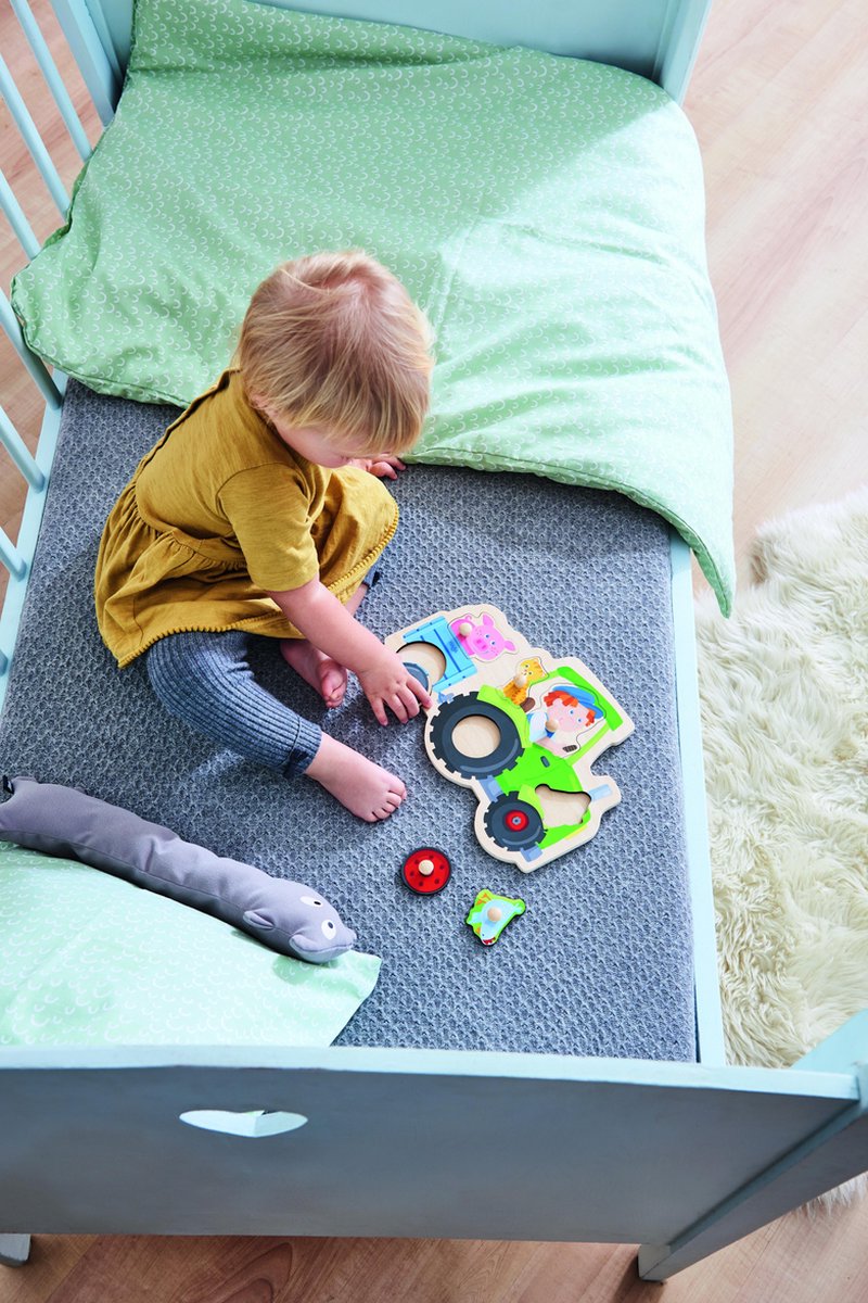 HABA vormenpuzzel Dolle Trekkerrit junior hout 6 stukjes