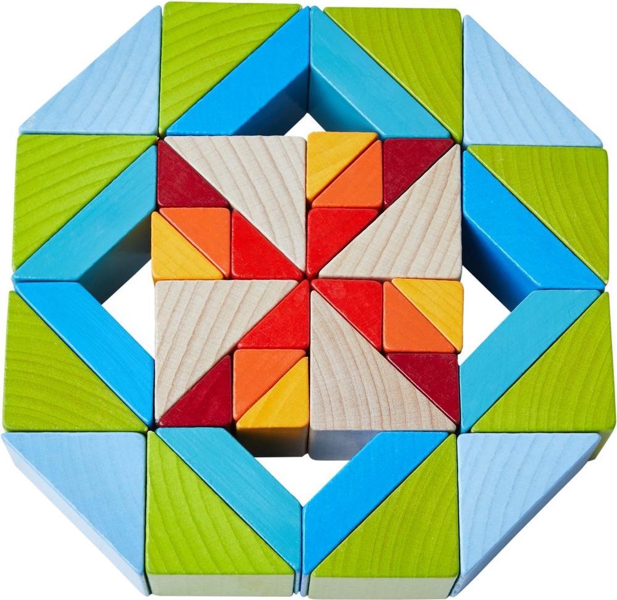 HABA compositiespel blokkenmozaïek 3 D junior hout 48 blokken