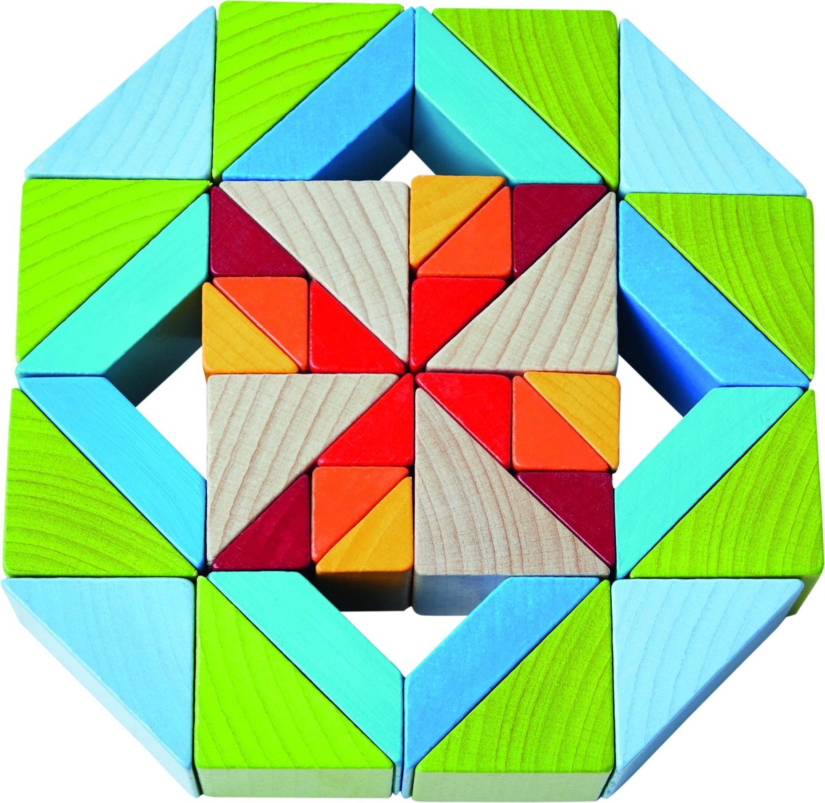 HABA compositiespel blokkenmozaïek 3 D junior hout 48 blokken