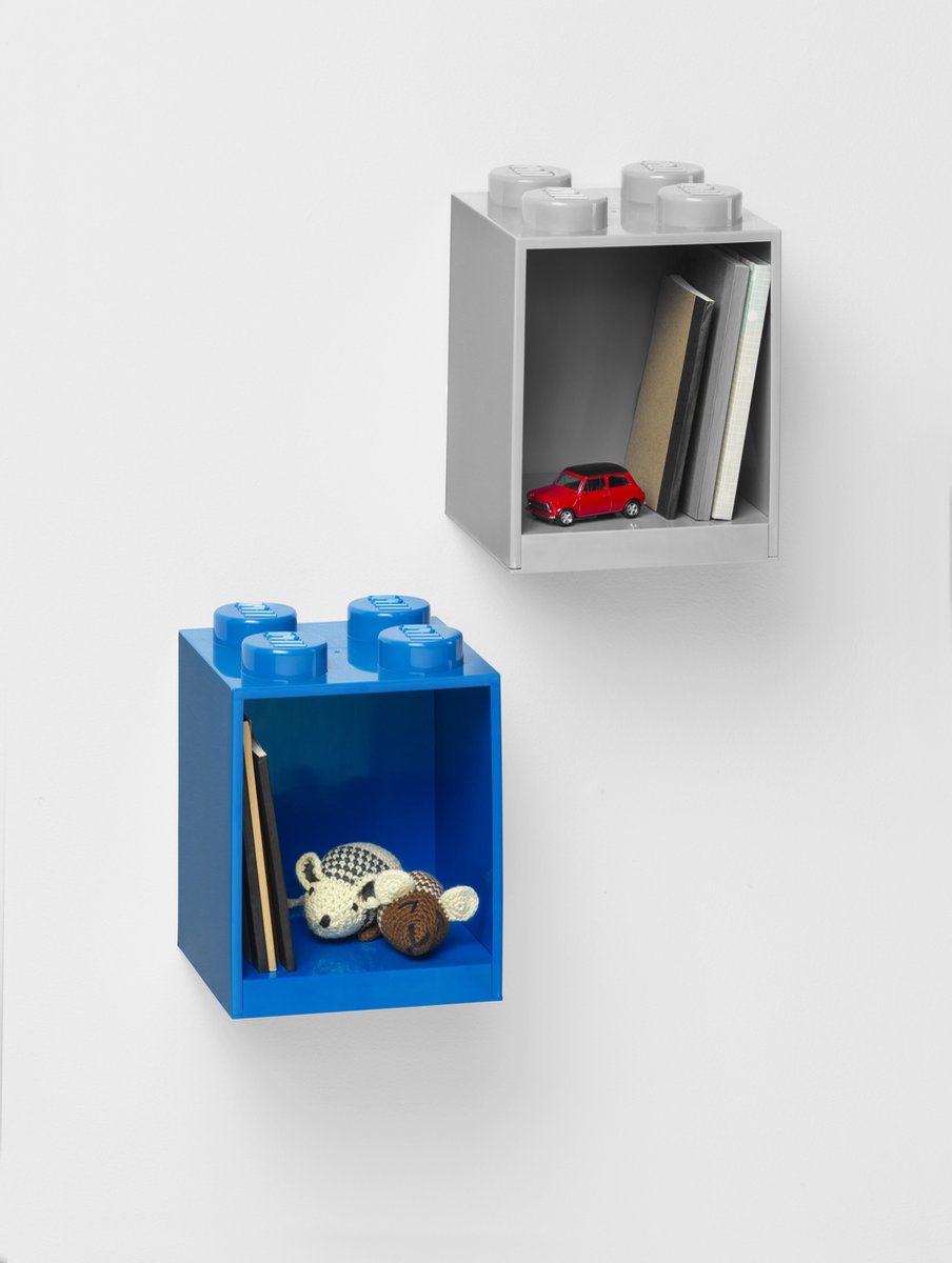 Lego wandschap 4 noppen 16 x 16 x 21 cm polypropyleen - Blauw