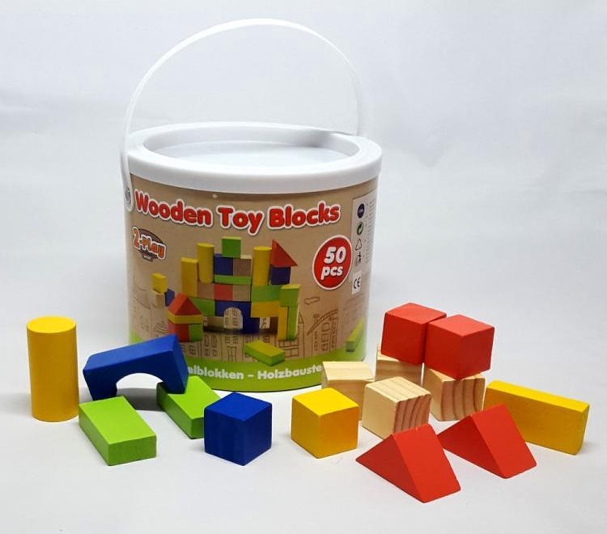 2-Play 2 Play blokkenset junior hout 50 delig