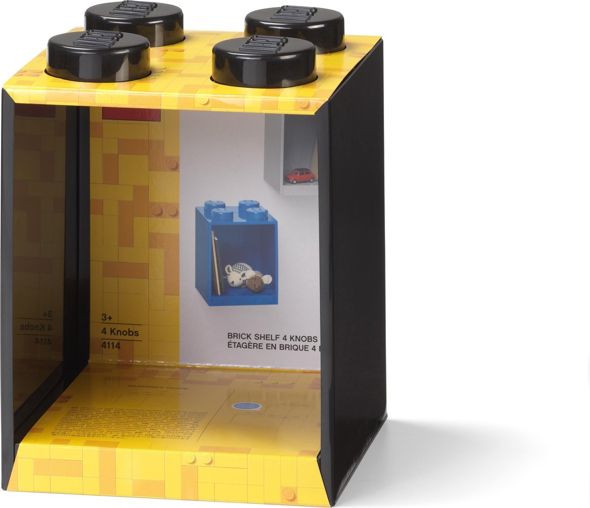 Lego wandschap 4 noppen 16 x 16 x 21 cm polypropyleen - Zwart