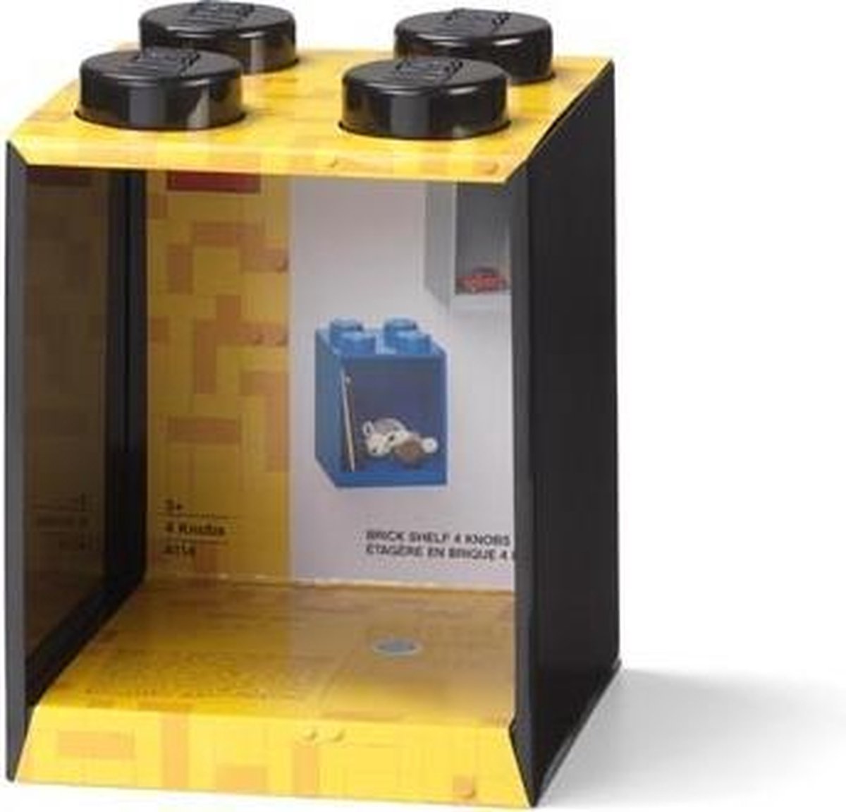 Lego wandschap 4 noppen 16 x 16 x 21 cm polypropyleen - Zwart