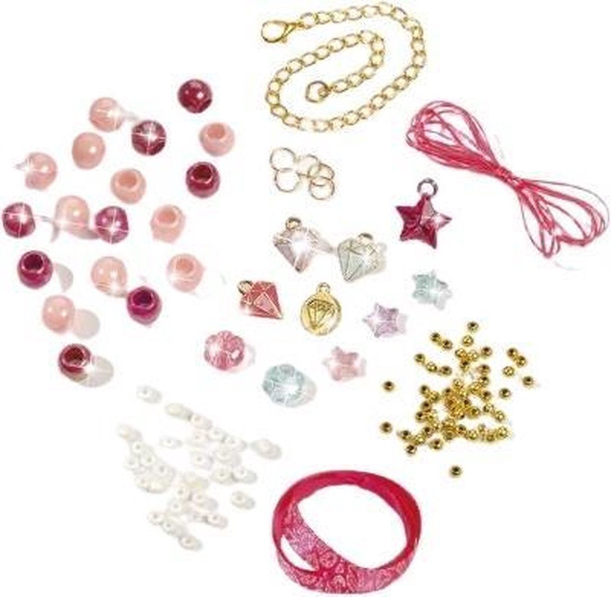 Totum maak je eigen armbanden meisjes/goud 8 delig - Roze