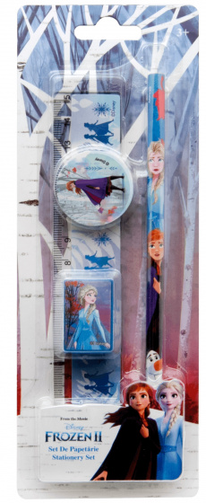 Disney schrijfwarenset meisjes 15 cm blauw/wit 4 delig