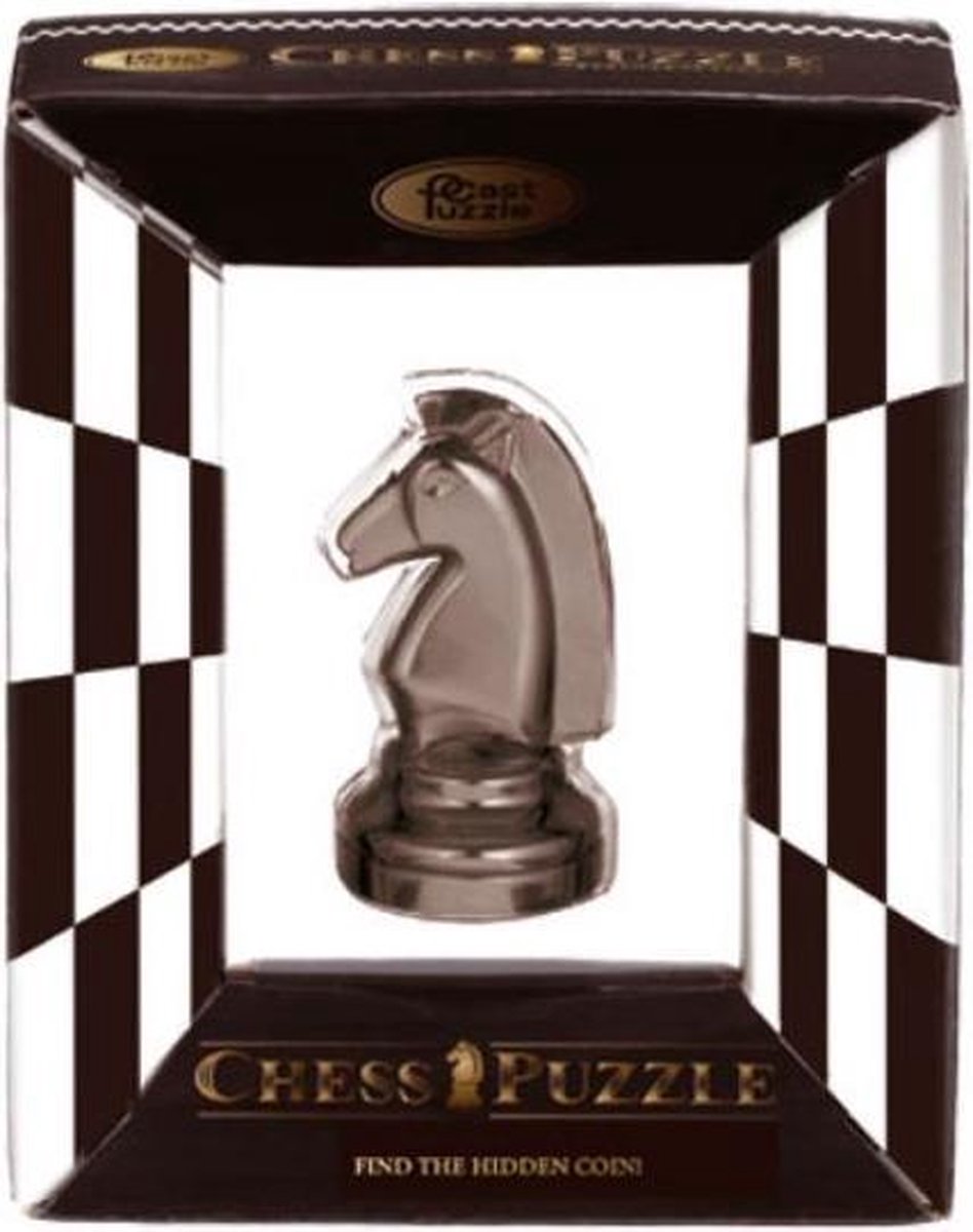 Casio schaakpuzzel Chess Knight 7,6 cm staal - Zwart