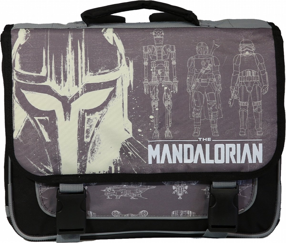 Star Wars schooltas The mandalorian 38 cm polyester grijs/zwart