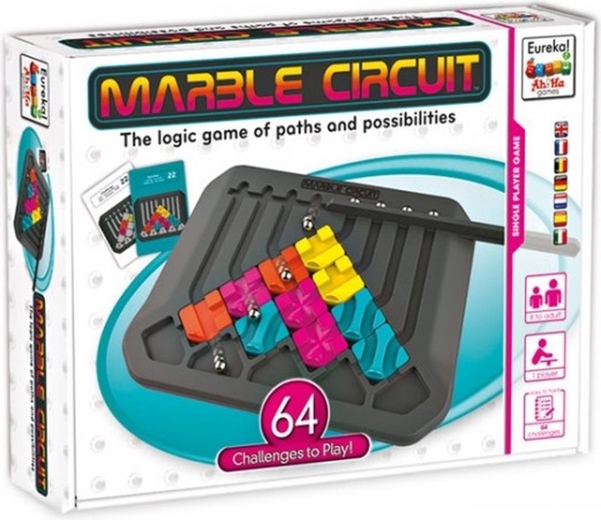 Eureka Ah!Ha Games logica spel Marble Circuit junior 20 delig - Zwart