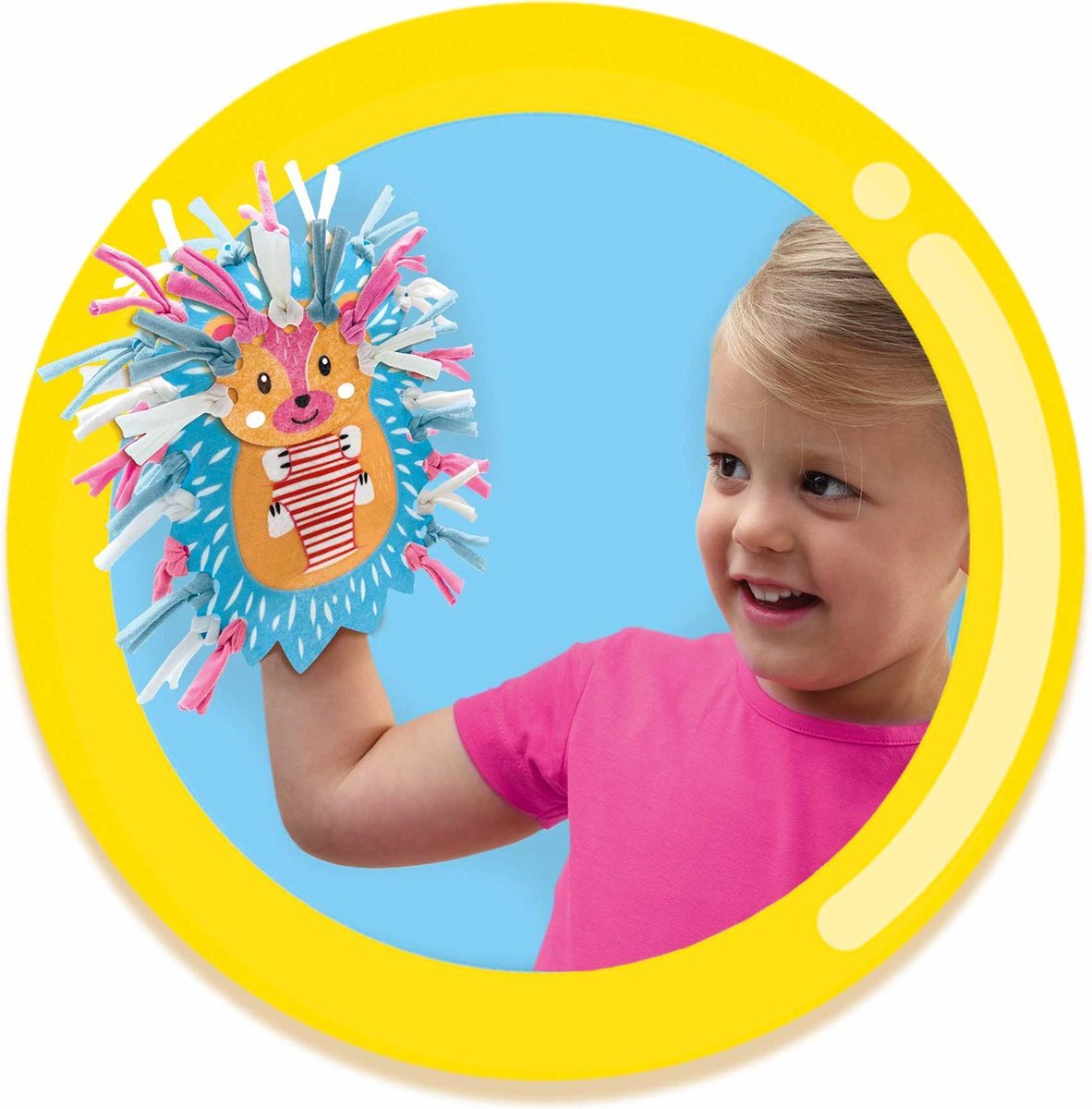 Ses maak je eigen handpop junior vilt 9 delig - Bruin