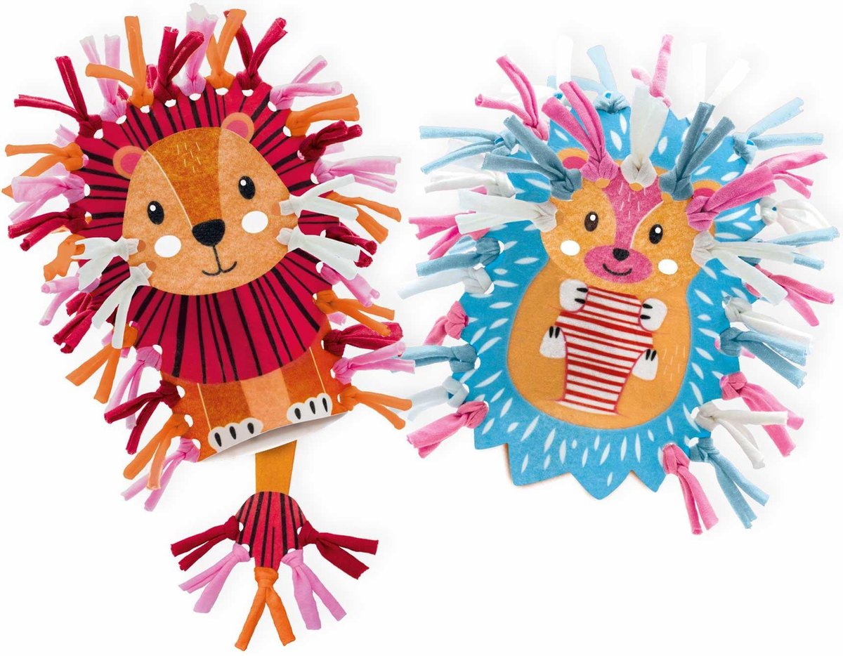 Ses maak je eigen handpop junior vilt 9 delig - Bruin