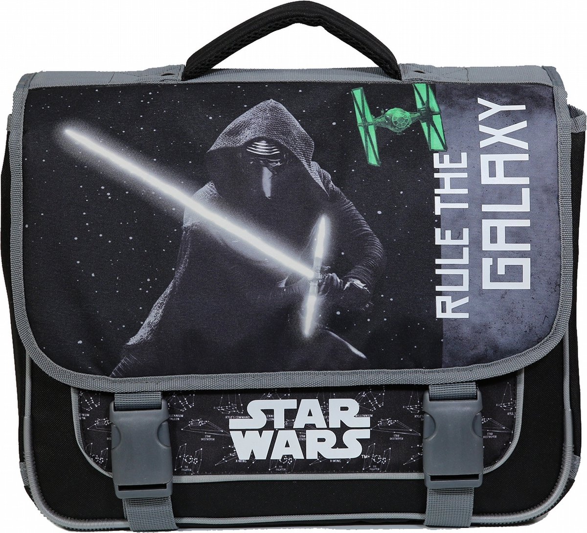 Star Wars schooltas 38 x 14 x 34 cm polyester/grijs - Zwart