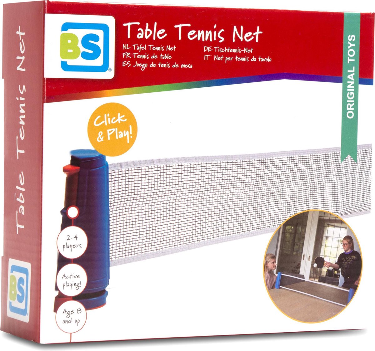 BS Toys tafeltennisnet 170 x 14 cm - Blauw