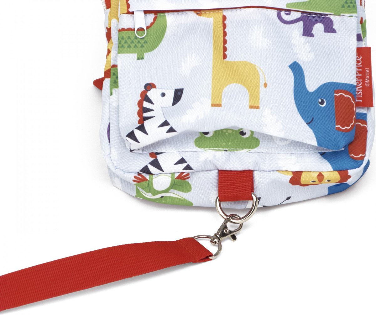 Fisher Price schooltas dieren junior 26 x 20 cm polyester wit