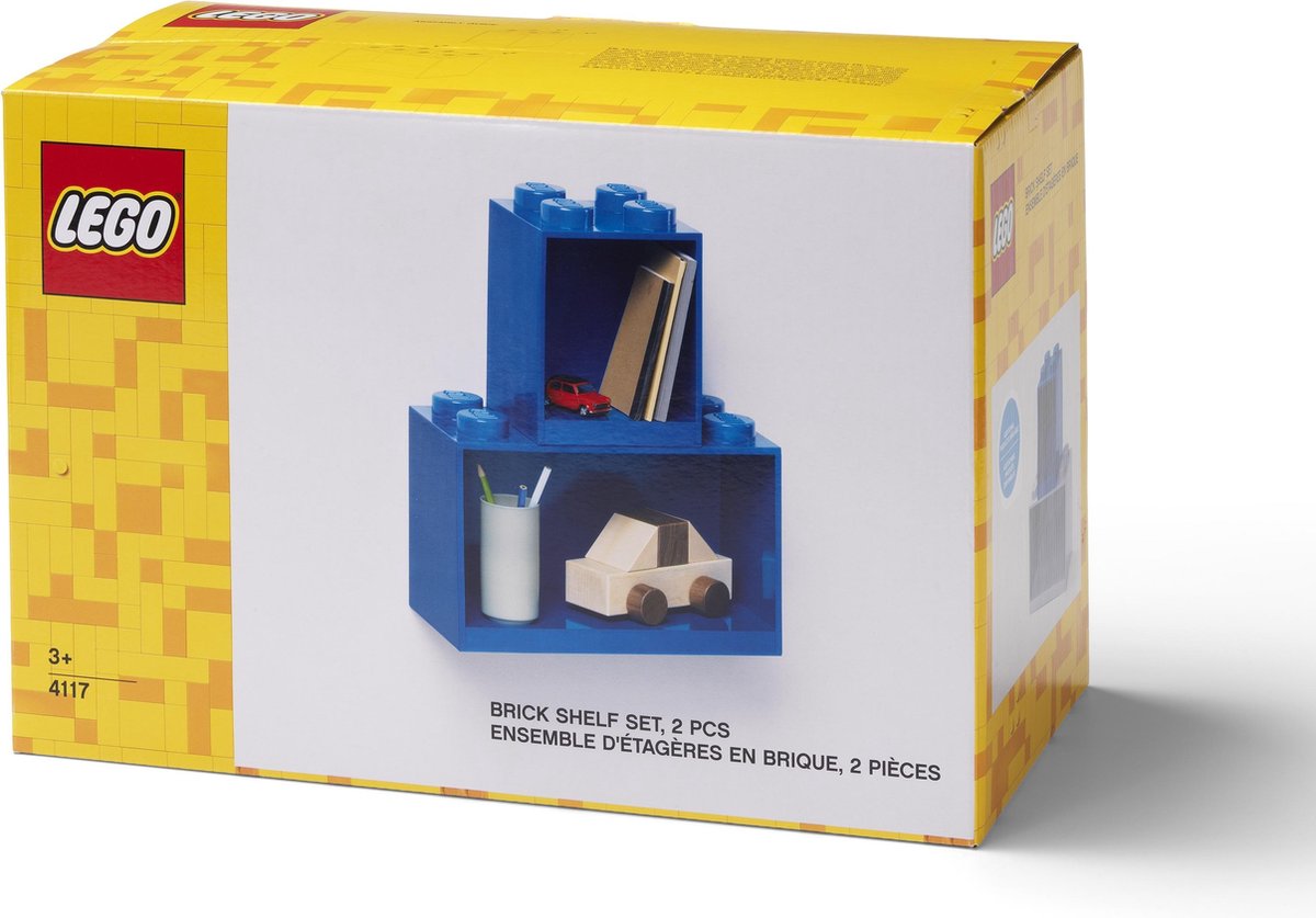 Lego steen schappenset 31,8 x 21,1 cm 2 delig - Blauw