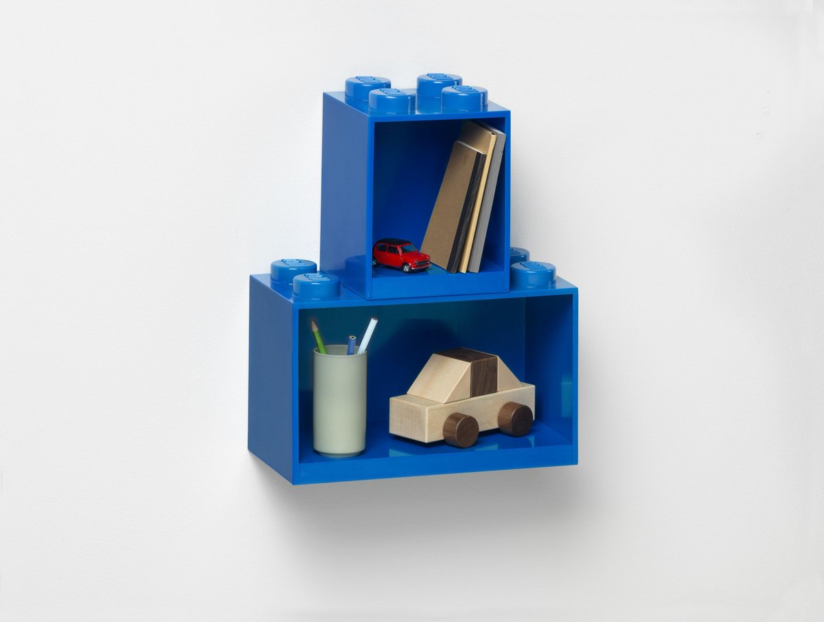 Lego steen schappenset 31,8 x 21,1 cm 2 delig - Blauw