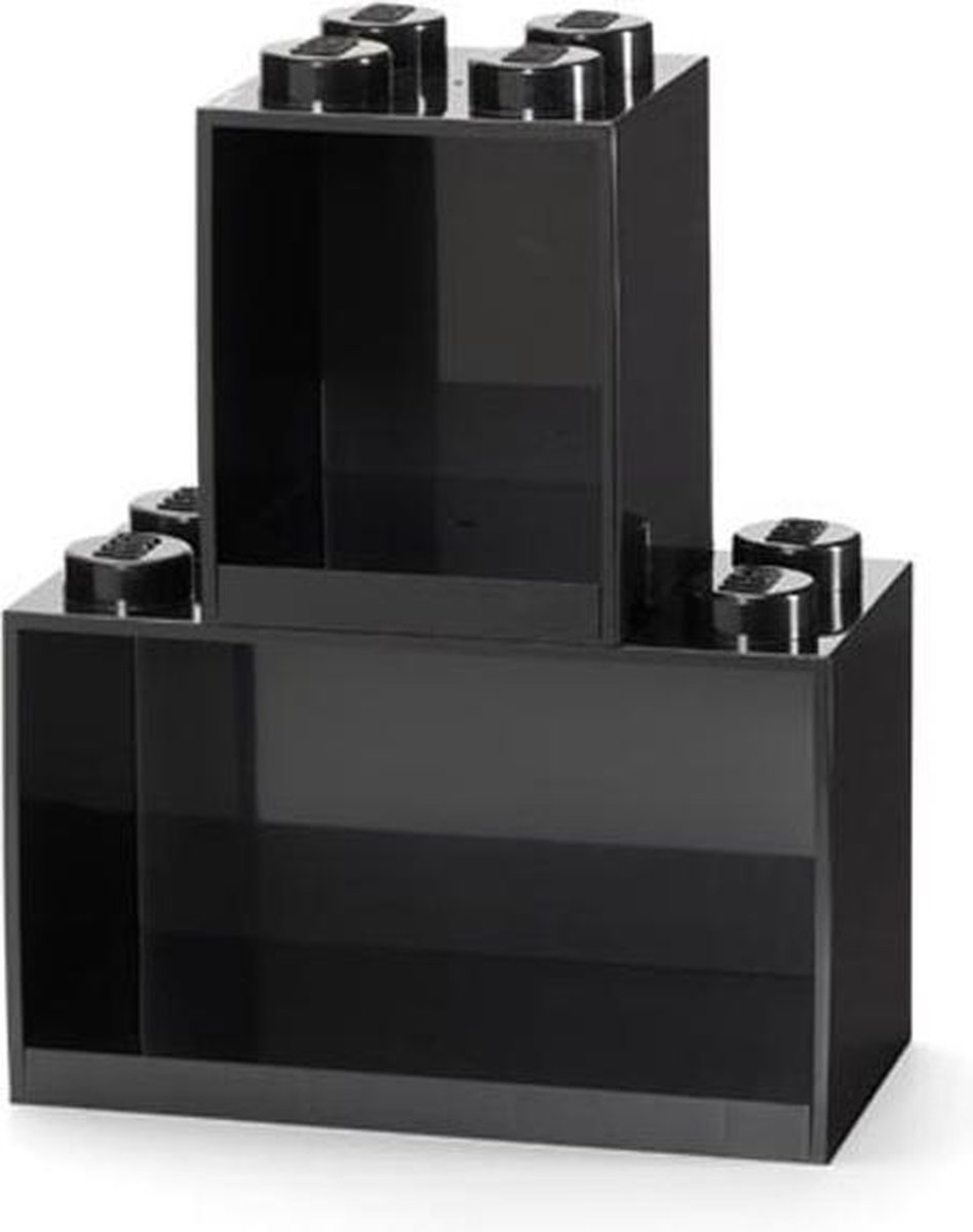 Lego steen schappenset 31,8 x 21,1 cm 2 delig - Zwart