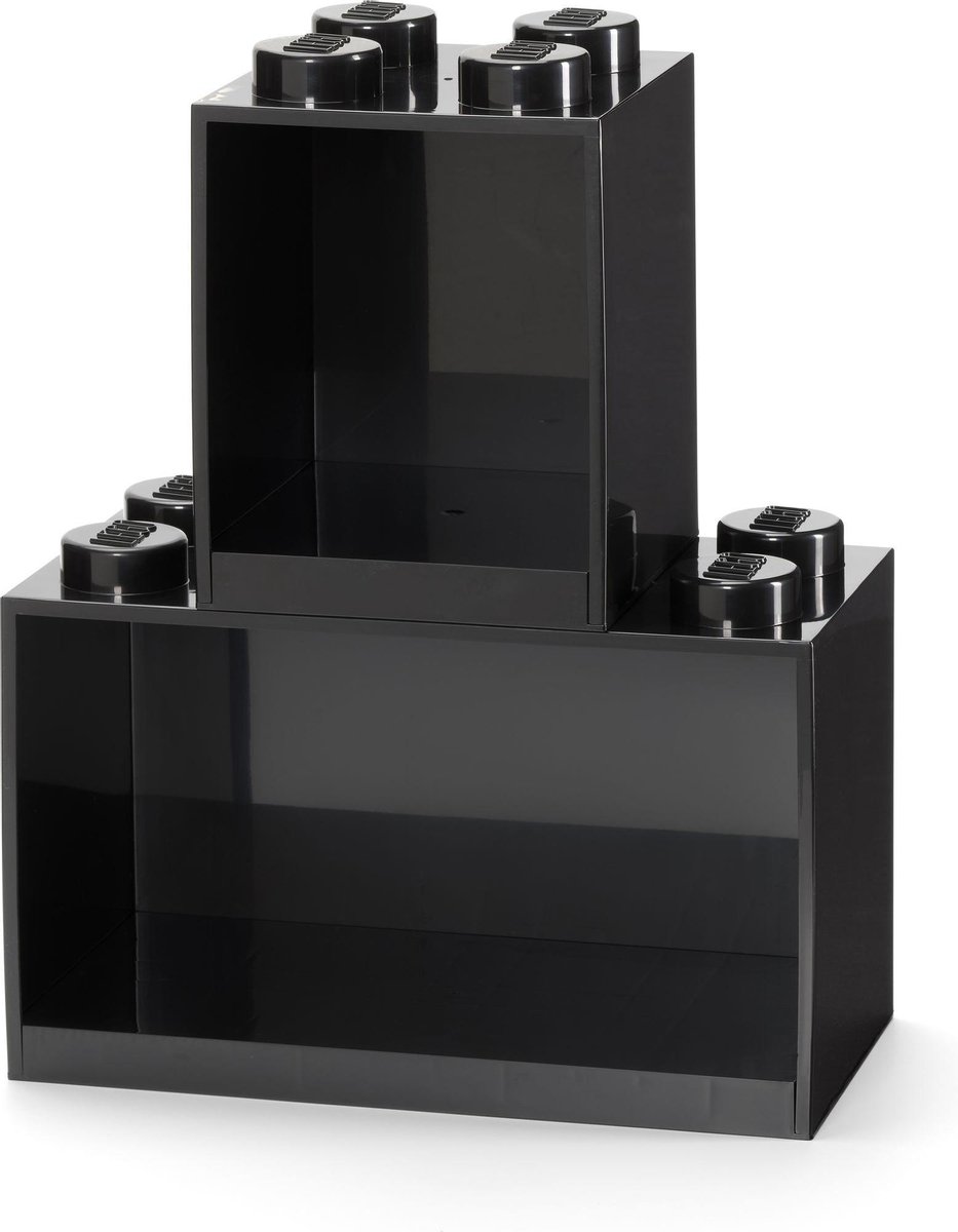 Lego steen schappenset 31,8 x 21,1 cm 2 delig - Zwart
