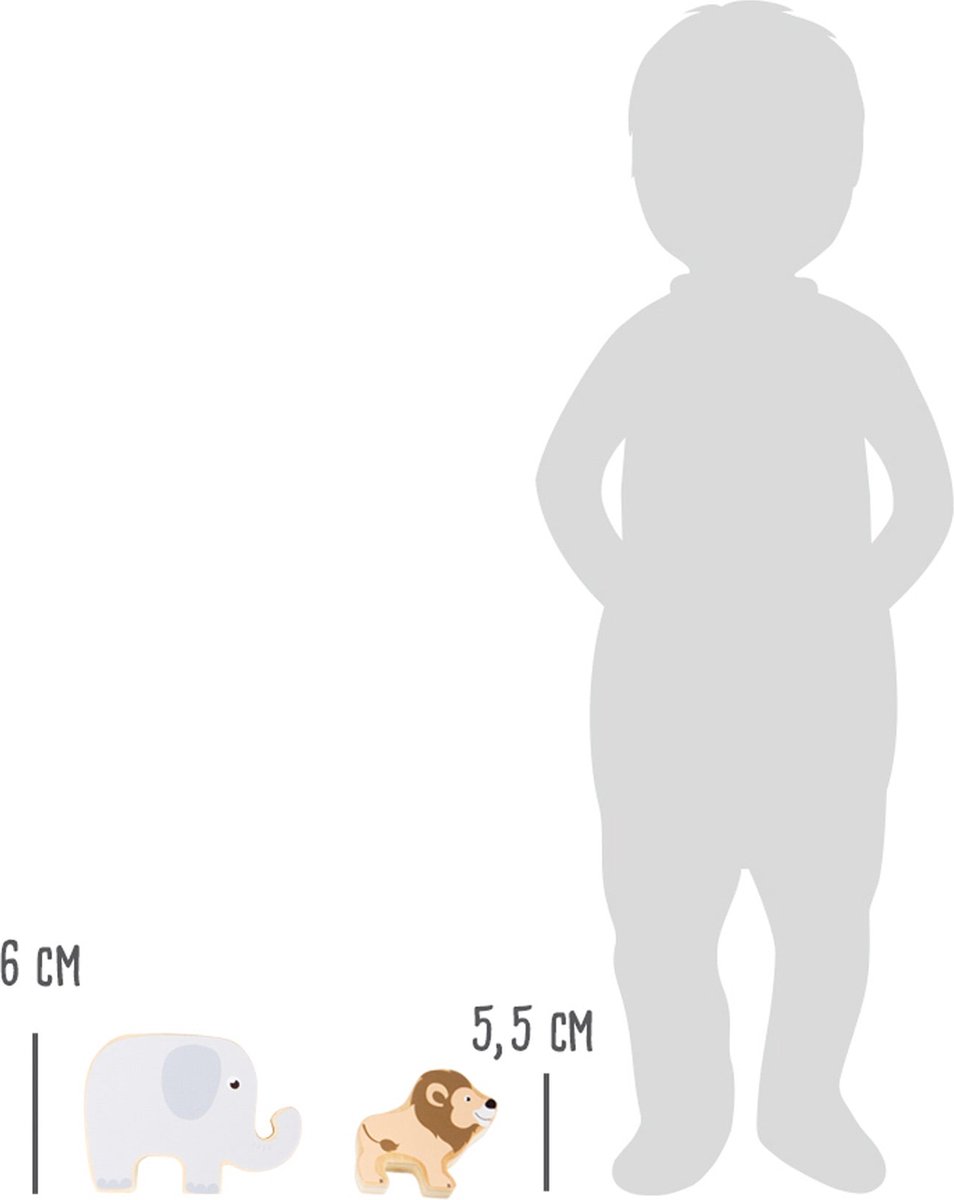 Small Foot gestapelde safari junior 9 x 6,5 cm hout 7 delig