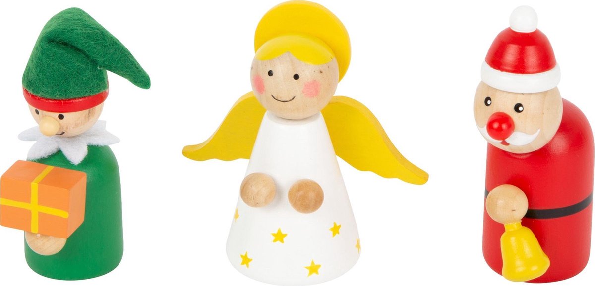 Small Foot speelset kerstmis junior hout/textiel 17 delig
