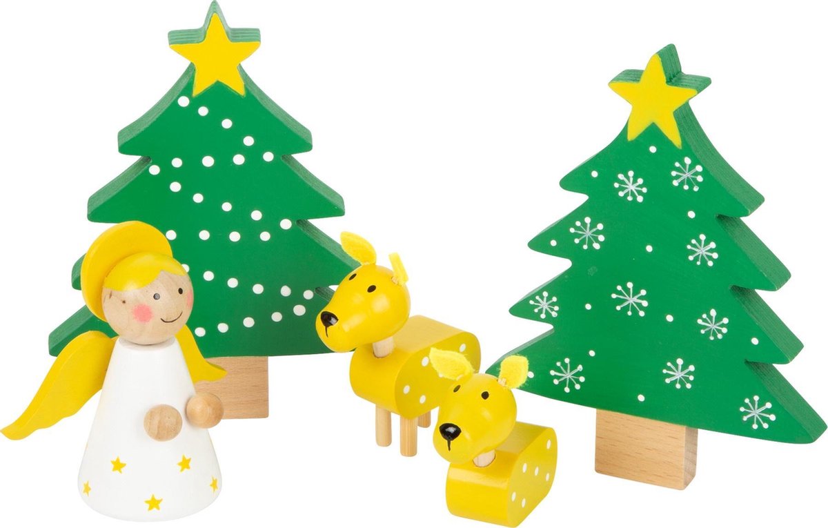 Small Foot speelset kerstmis junior hout/textiel 17 delig