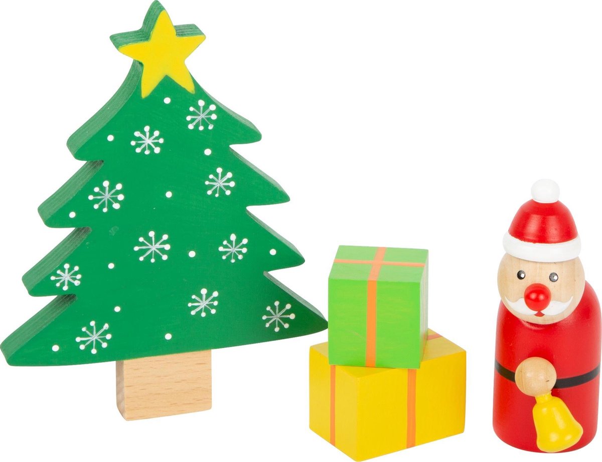 Small Foot speelset kerstmis junior hout/textiel 17 delig
