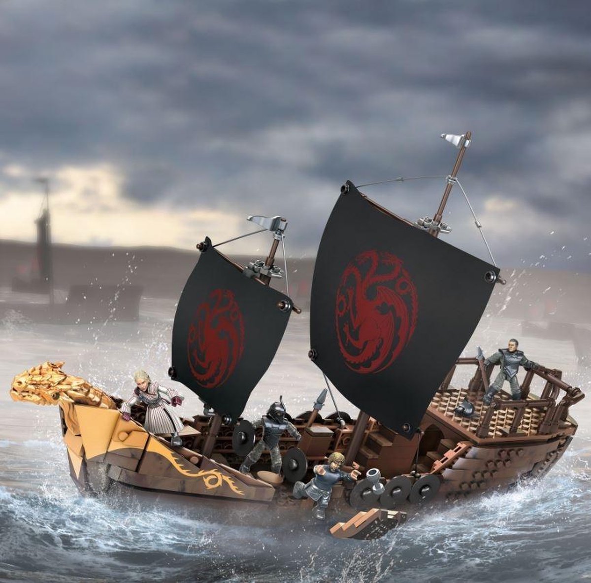 Mega Construx bouwset GOT Targaryen Ship 723 delige - Bruin