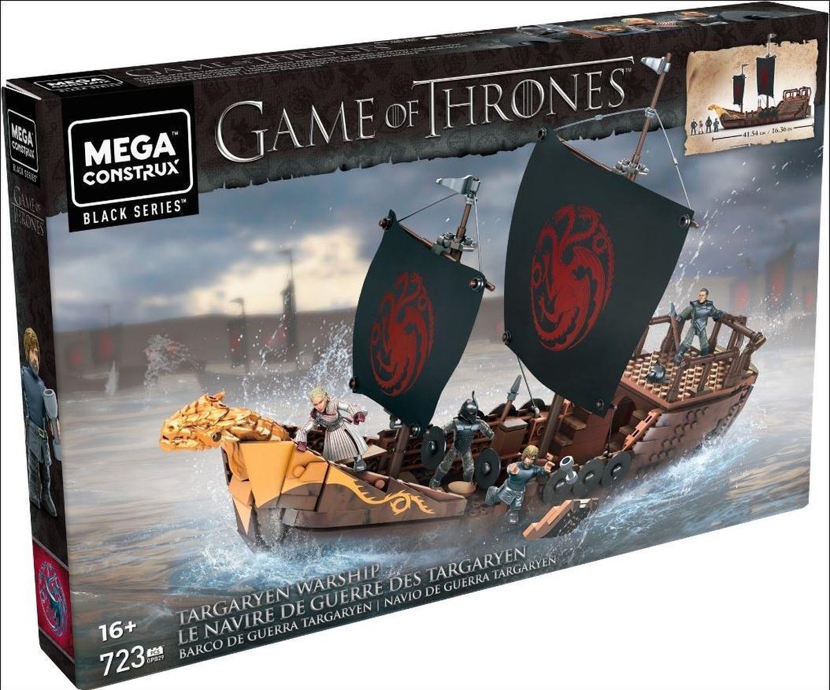 Mega Construx bouwset GOT Targaryen Ship 723 delige - Bruin