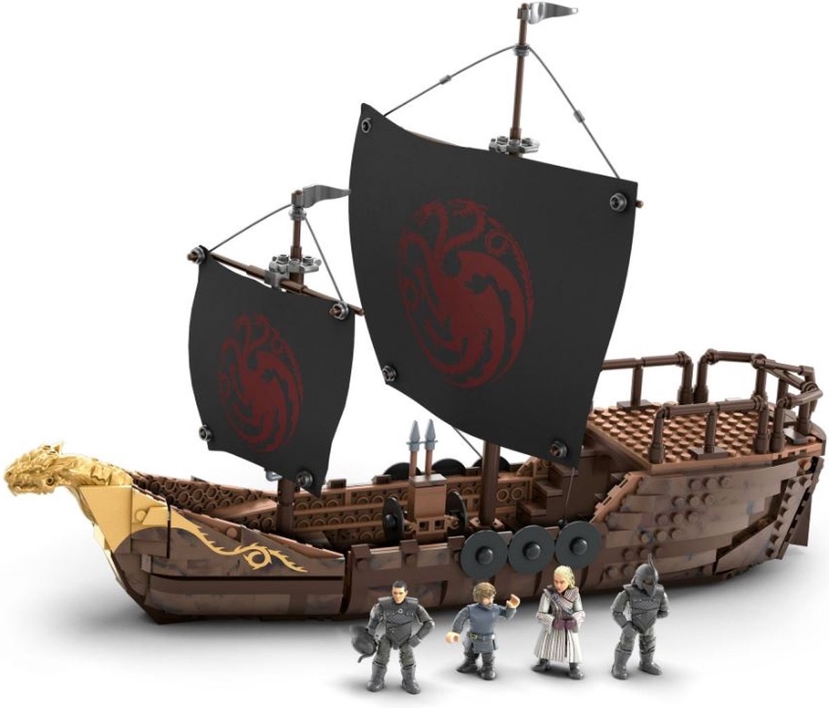 Mega Construx bouwset GOT Targaryen Ship 723 delige - Bruin