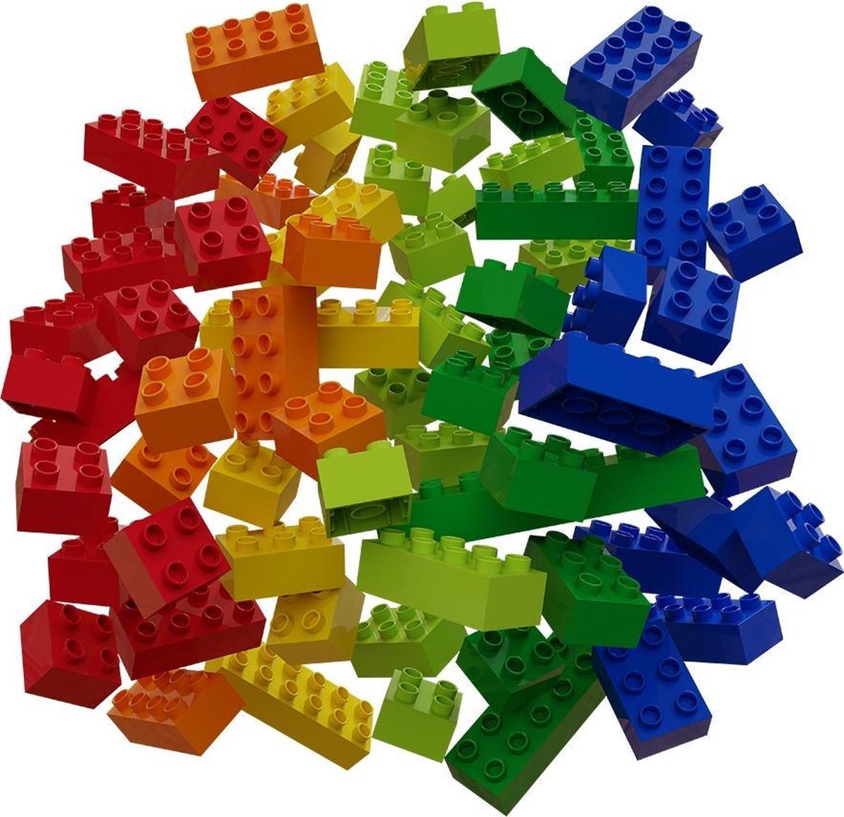 Hubelino bouwstenenset junior 24,5 x 9,5 cm 60 delig - Rood