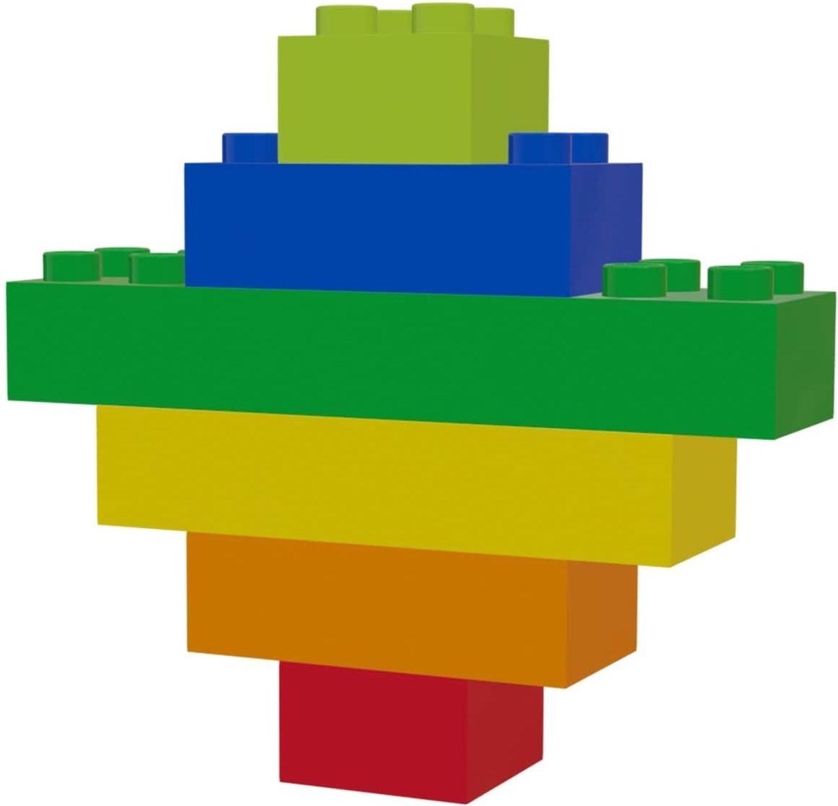 Hubelino bouwstenenset junior 24,5 x 9,5 cm 60 delig - Rood