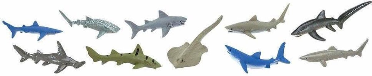 Safari speelfigurenset Sharks junior 10 delig