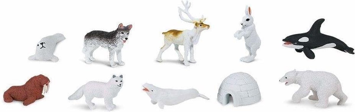 Safari speelset Arctic Toob junior 10 delig - Wit