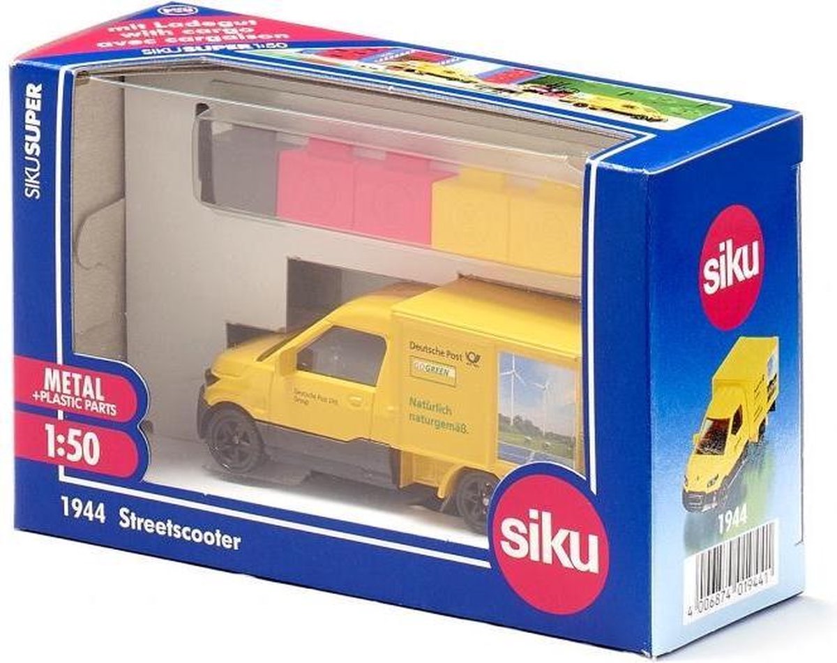Siku Streetscooter bezorgwagen 9,9 cm staal/zwart (1944) - Geel