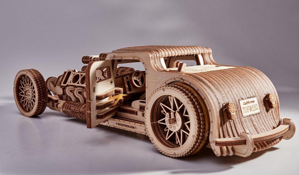 Wood Trick 3D modelbouw Hot Rod 27 x 10 cm hout 280 delig