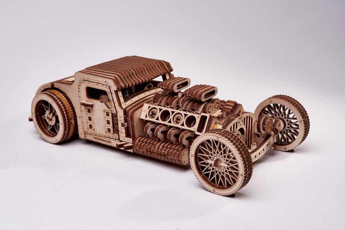 Wood Trick 3D modelbouw Hot Rod 27 x 10 cm hout 280 delig