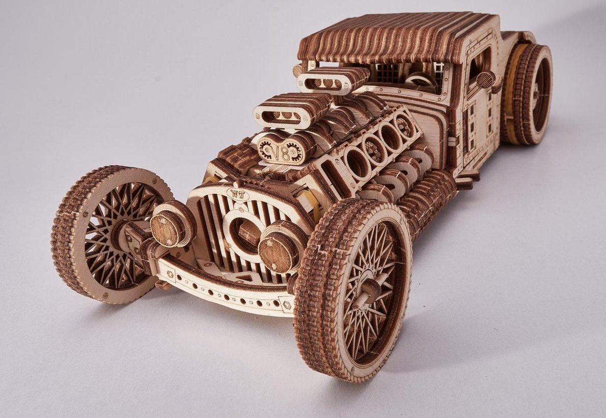 Wood Trick 3D modelbouw Hot Rod 27 x 10 cm hout 280 delig