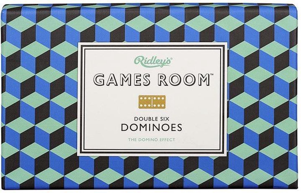 Ridley&apos;s Games dominospel Double Six junior blauw/wit