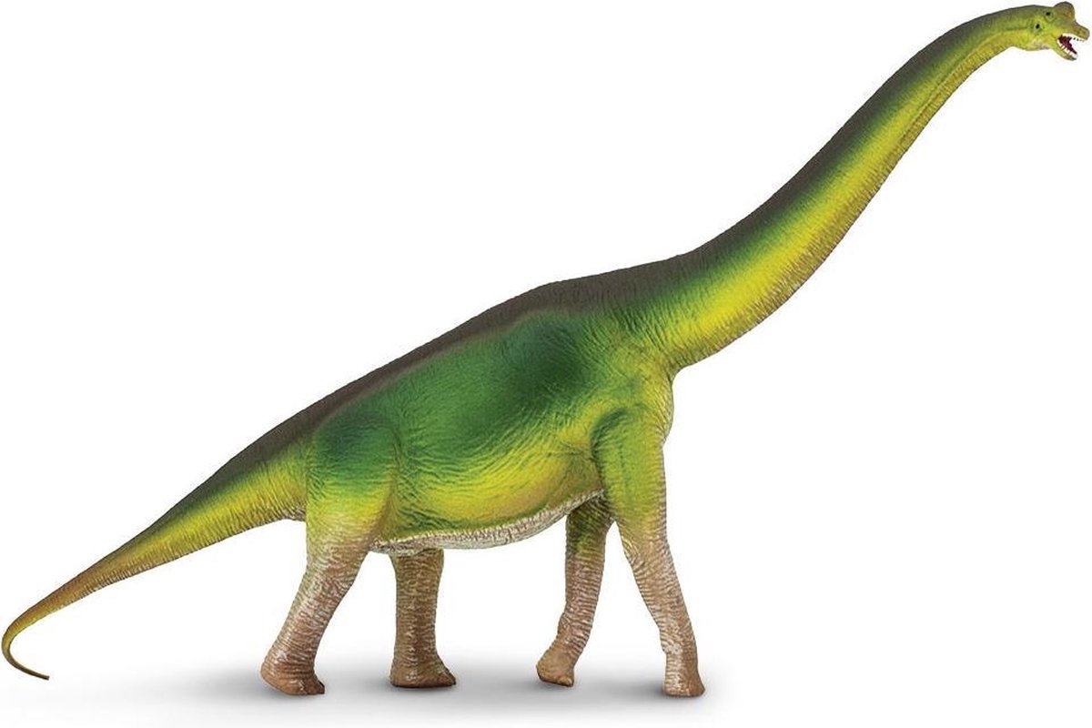 Safari dinosaurus Brachiosaurus junior 35 cm rubber groen/geel - Bruin