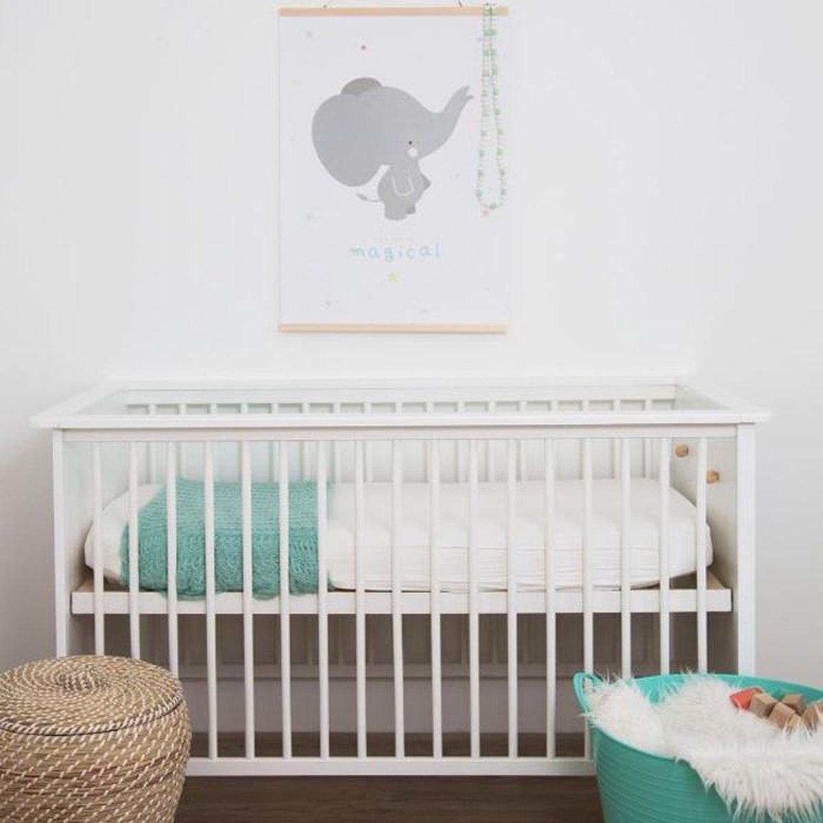 A Little Lovely Company poster Olifant junior 50 x 70 cm papier/grijs - Wit