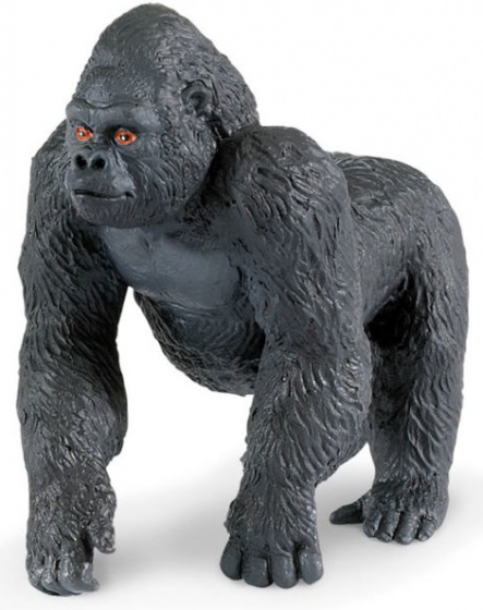 Safari speeldier gorilla mannetje junior 11 x 9,5 cm - Zwart