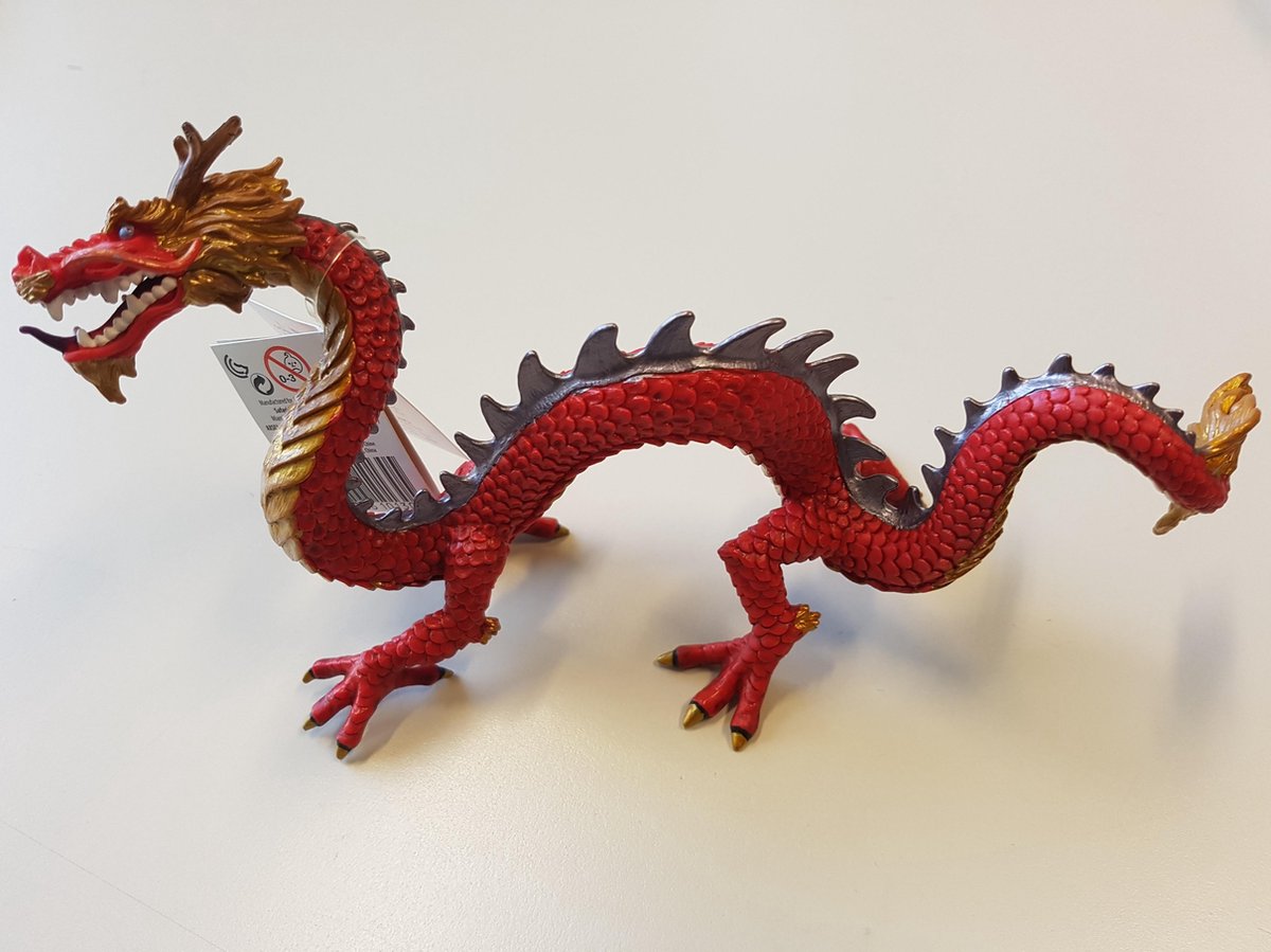 Safari speelfiguur Chinese draak junior 20,5 x 9 cm - Rood