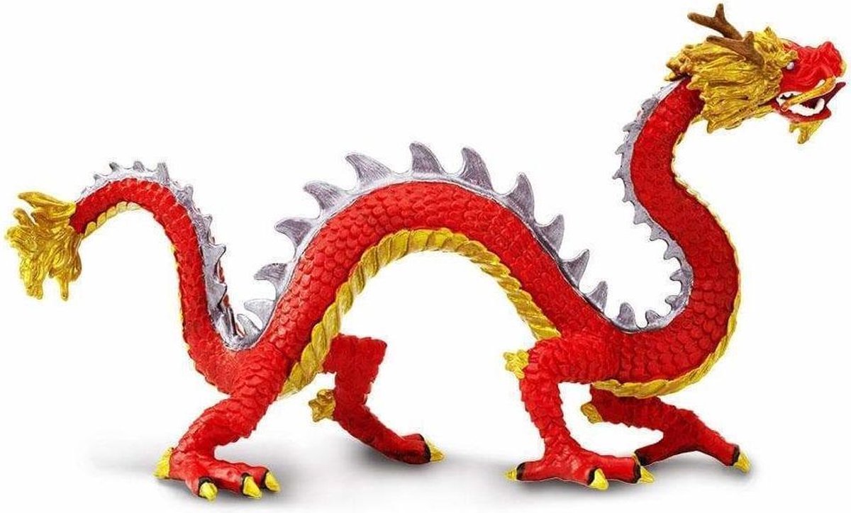 Safari speelfiguur Chinese draak junior 20,5 x 9 cm - Rood