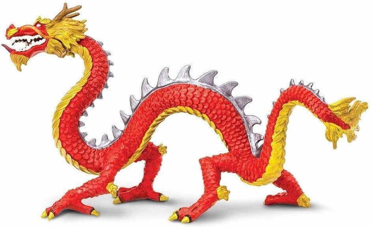 Safari speelfiguur Chinese draak junior 20,5 x 9 cm - Rood