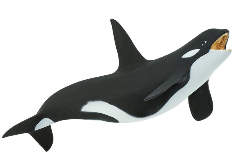 Safari speeldier orka junior 17 x 7 cm zwart/wit