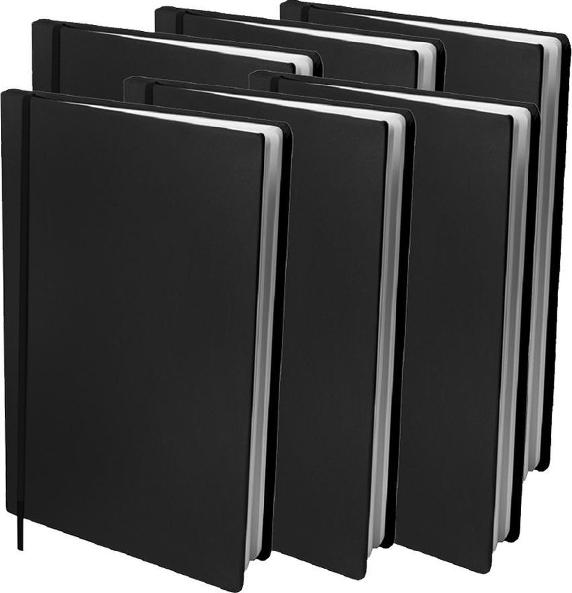 Dresz boekenkaft elastisch A4 6 stuks - Zwart