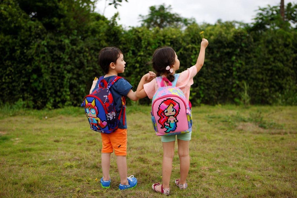 Upixel kinderrugzak Dream High meisjes 32 cm 2 delig - Roze