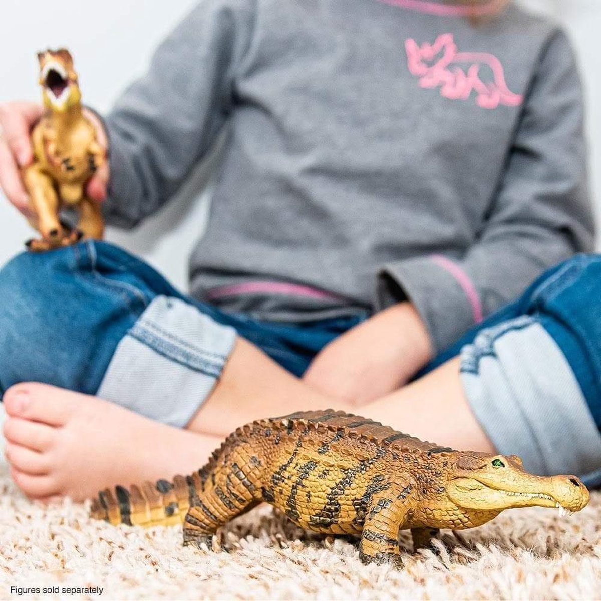 Safari speelfiguur Sarcosuchus junior 26 x 6,5 x 5,5 cm - Bruin