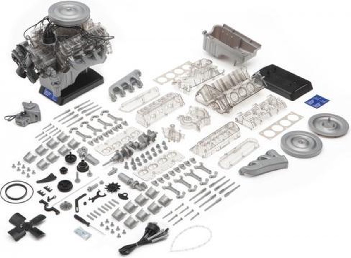 Franzis bouwpakket Ford Mustang V8 27 cm zilver 200 delig - Silver