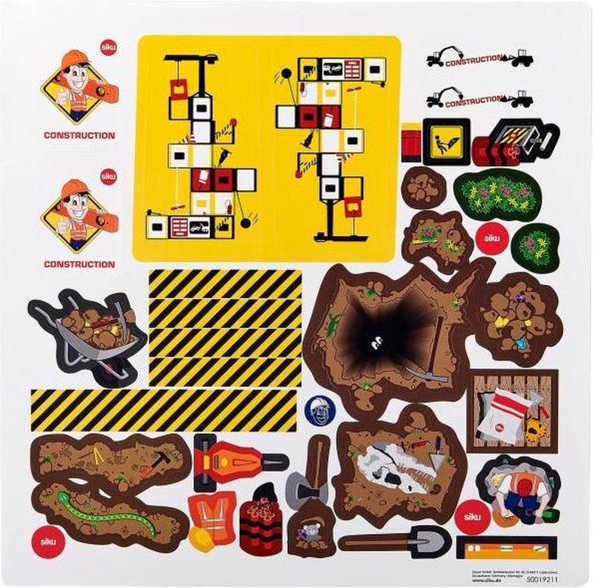 Siku bouwplaats met tractor 54 x 54 cm bruin 9 delig (5701)